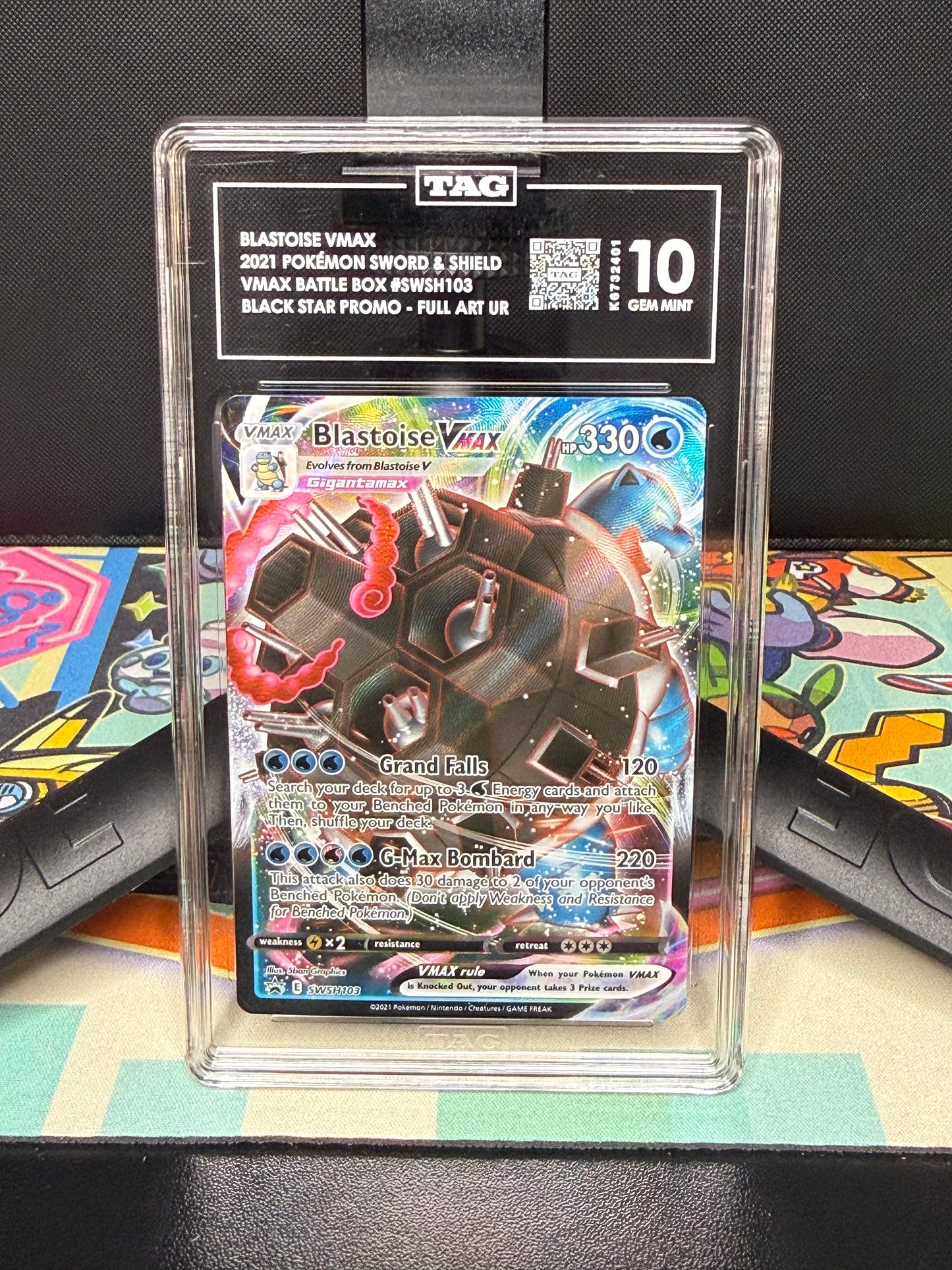 TAG 10, BLASTOISE VMAX
2021 POKEMON SWORD & SHIELD
MAX BATTLE BOX #SWSH103
BLACK STAR PROMO - FULL ART UR