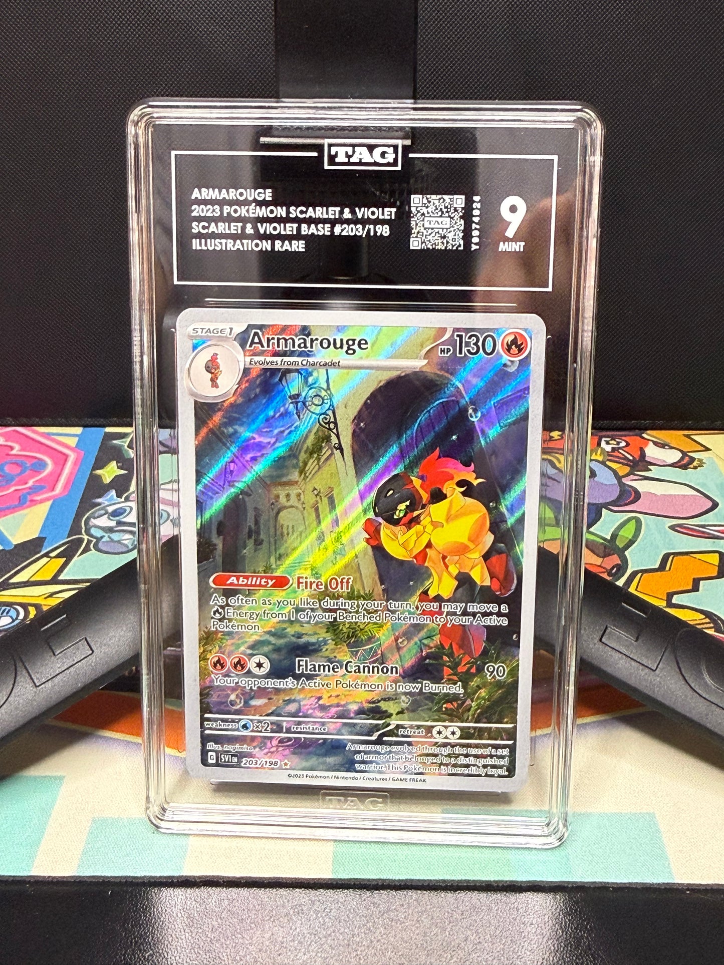 TAG 9, ARMAROUGE
2023 POKÉMON SCARLET & VIOLET
SCARLET & VIOLET BASE #203/198
ILLUSTRATION RARE