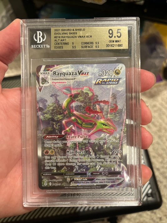 Rayquaza Vmax #216, Evolving Skies, Beckett Gem Mint 9.5