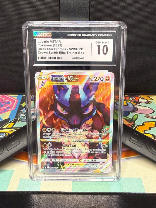 CGC 10, Lucario VSTAR
Pokémon (2023)
Black Star Promos - SWSH291
Crown Zenith Elite Trainer Box
