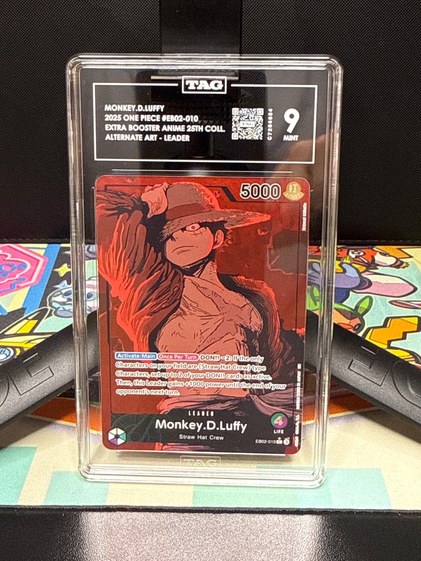 TAG 9, MONKEY.D.LUFFY
2025 ONE PIECE #EB02-010
EXTRA BOOSTER ANIME 25TH COLL
ALTERNATE ART - LEADER