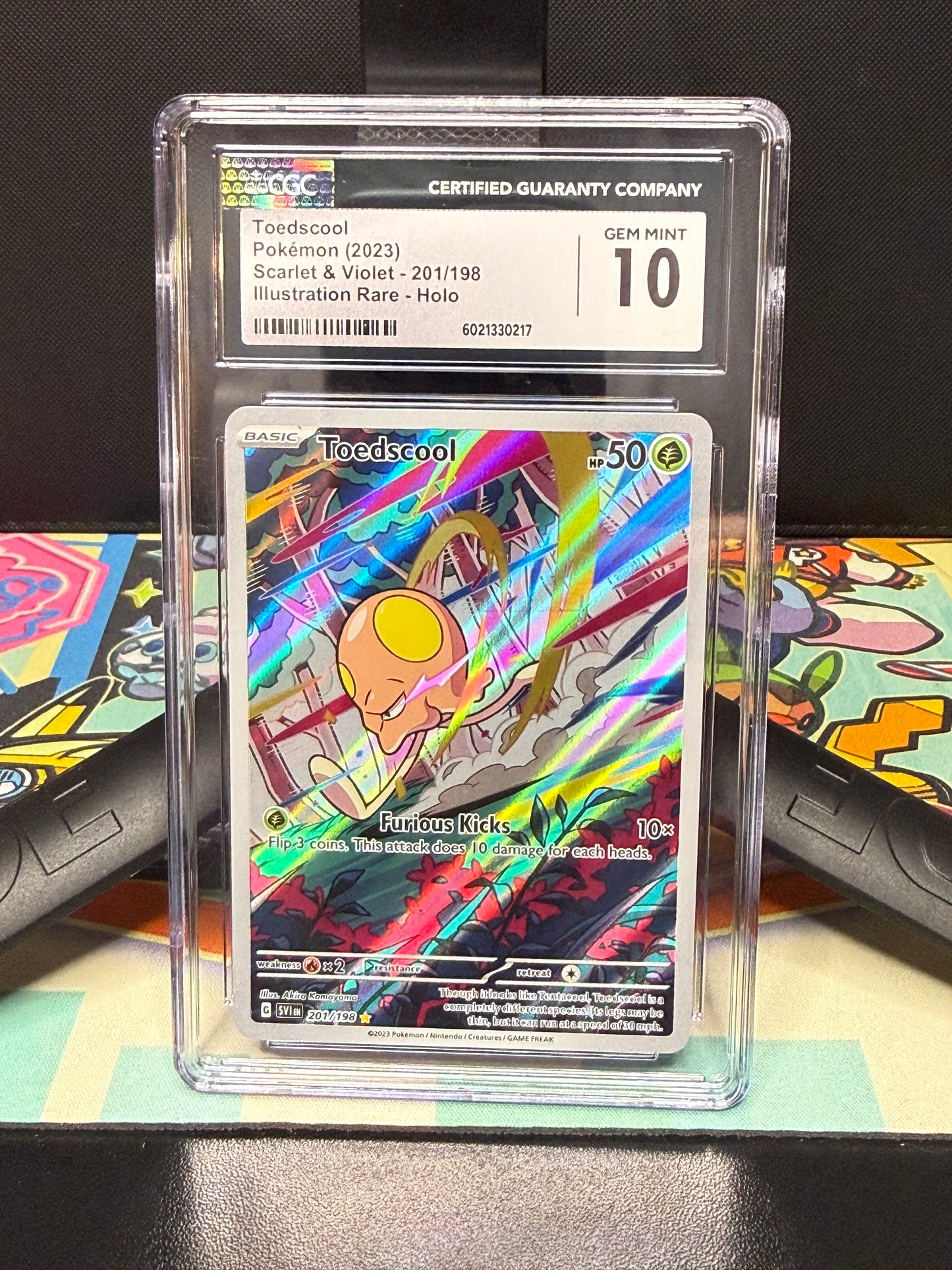 CGC 10, Toedscool
Pokémon (2023)
Scarlet & Violet - 201/198
Illustration Rare - Holo