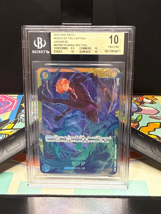 BGS 10, 2023 ONE PIECE
WINGS OF THE CAPTAIN
JAPANESE
#OP06119 SANJI SEC FOIL