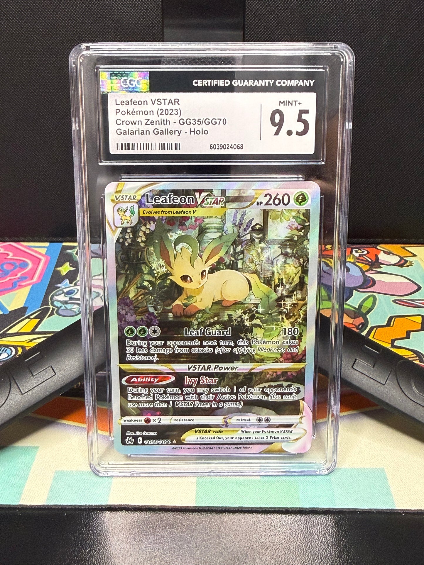 CGC 9.5, Leafeon VSTAR
Pokémon (2023)
Crown Zenith - GG35/GG70
Galarian Gallery - Holo