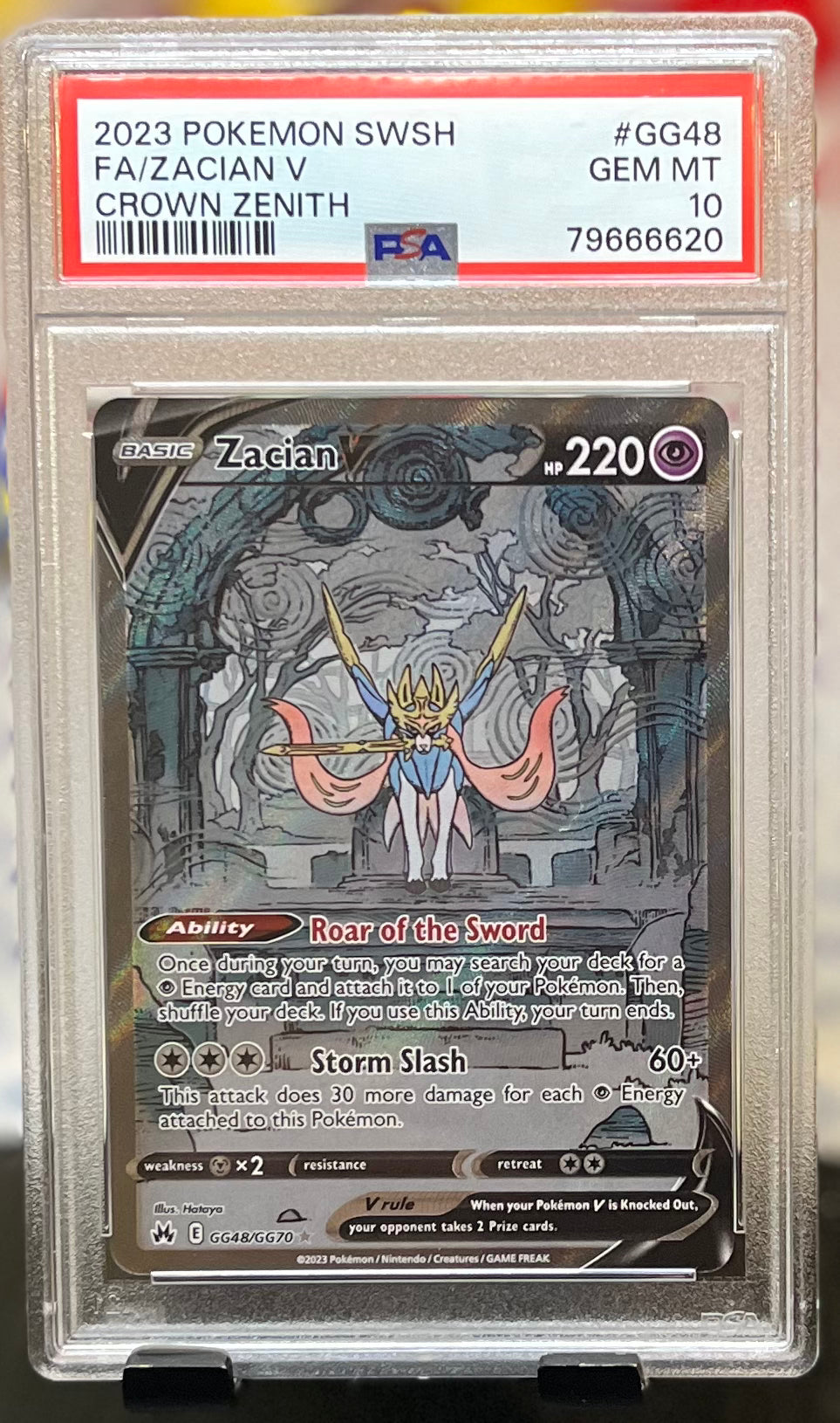 PSA10 2023 Pokemon SWSH Crown Zenith Zacian V GG48/GG70