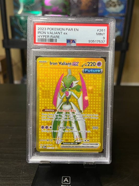 PSA 9 Iron Valiant ex Hyper Rare (Gold) #261 Pokemon Paradox Rift